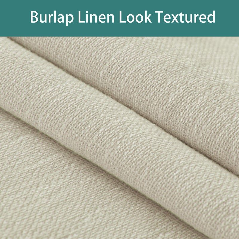 LORDTEX Linen Look Textured Blackout Curtains with Thermal Insulated Liner - Heavy Thick Grommet Window Drapes for Bedroom, 50 x 120 Inches, Ivory, Set of 2 Panels - Image 4